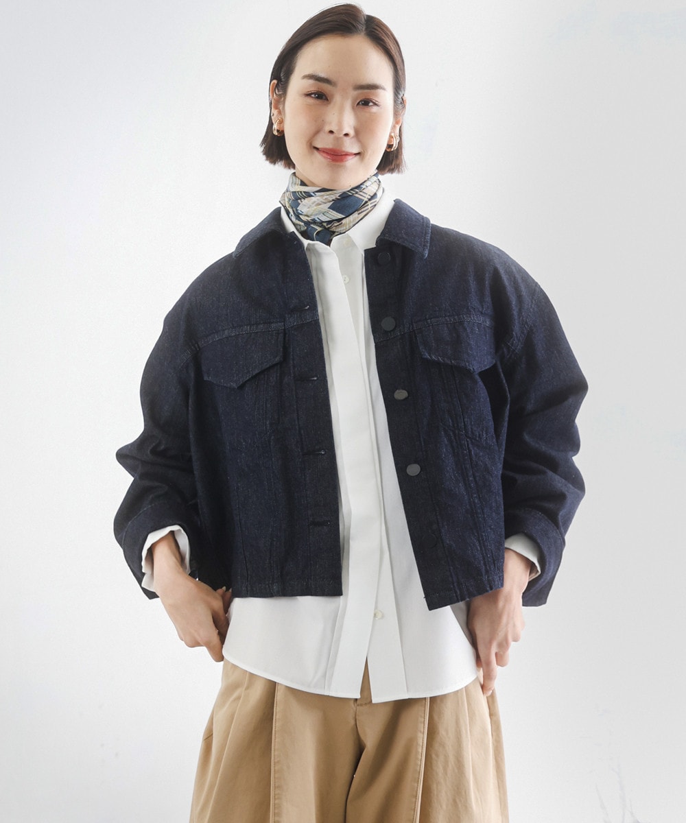 [セットアップ対応]デニムダブルポケットブルゾン