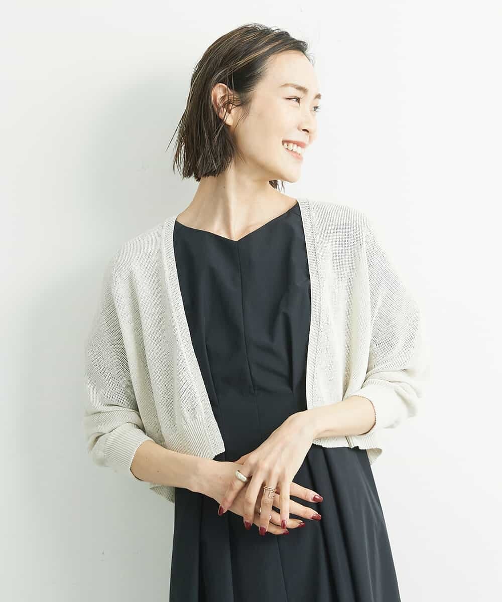 ミッシェルクランの麻混ホールガーメント(R)ニットカーディガン画像