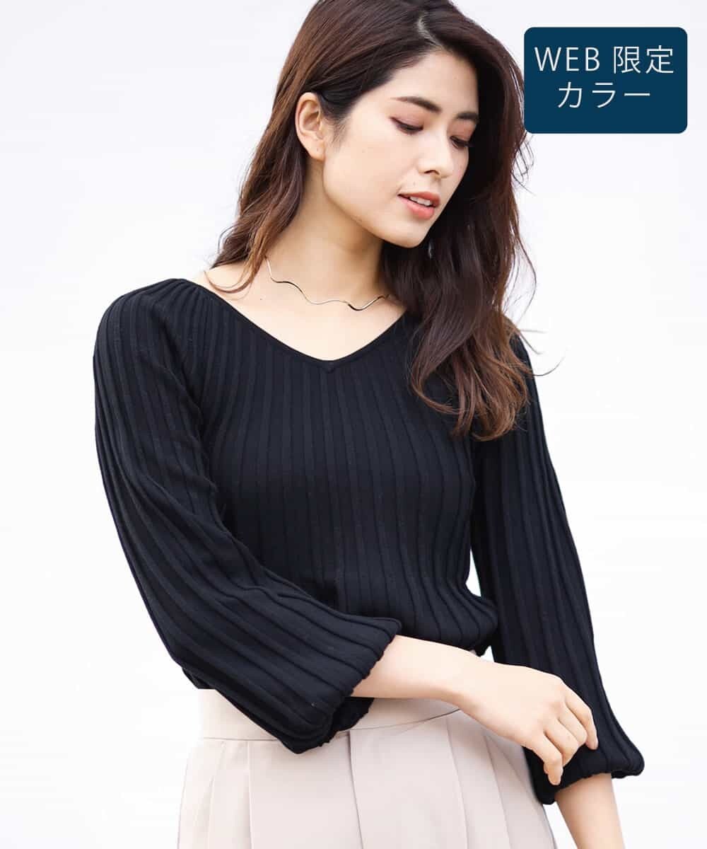 人気のプリーツ見えニット