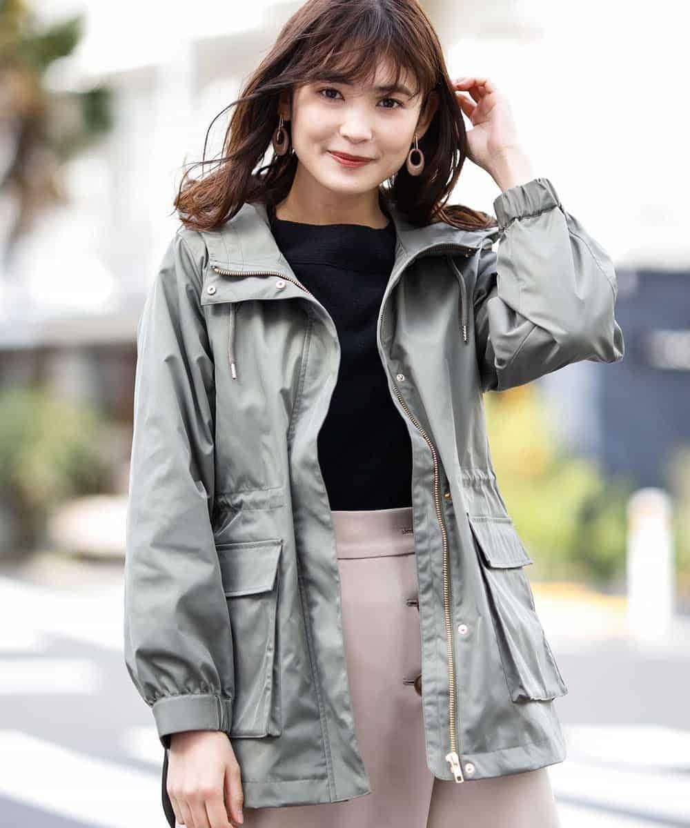 ライナー付きロングフーデットパーカー