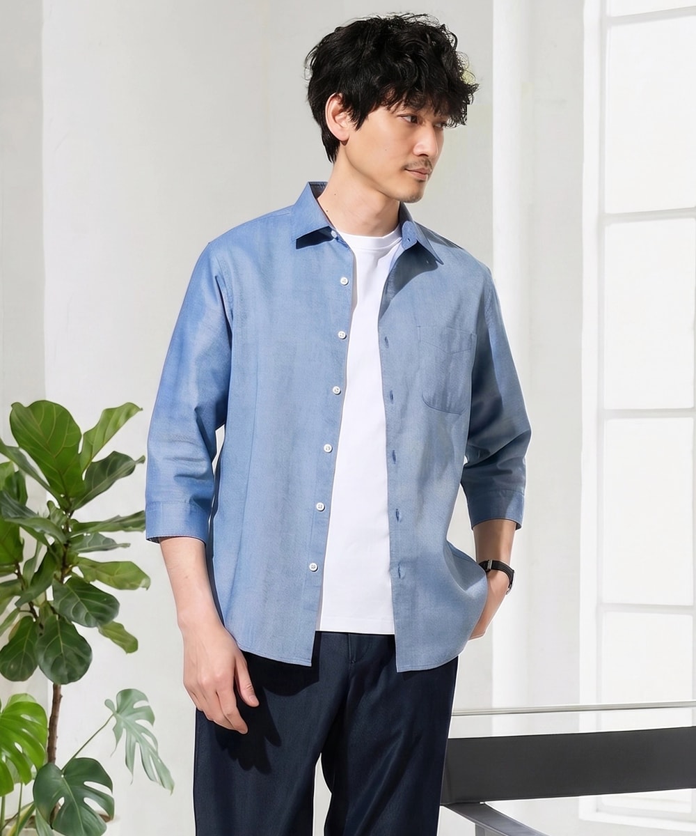 累計15,000枚販売！【接触冷感 / 速乾】リネン混シャツ〈ストレッチ / イージーケア / 洗濯機で洗える〉
