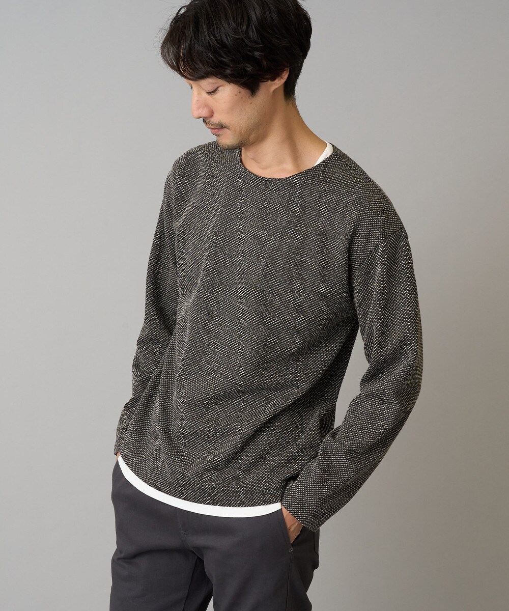 【毛玉になりにくい】シャンブレーフェイクレイヤードカットソー