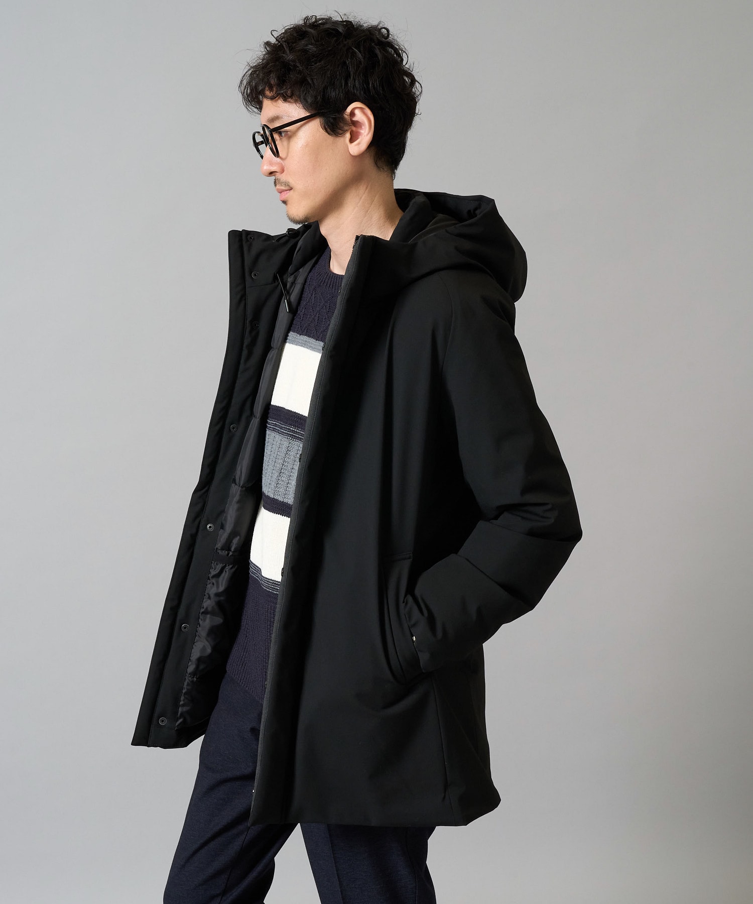 【軽量/撥水】ラミネートダウンフードコート