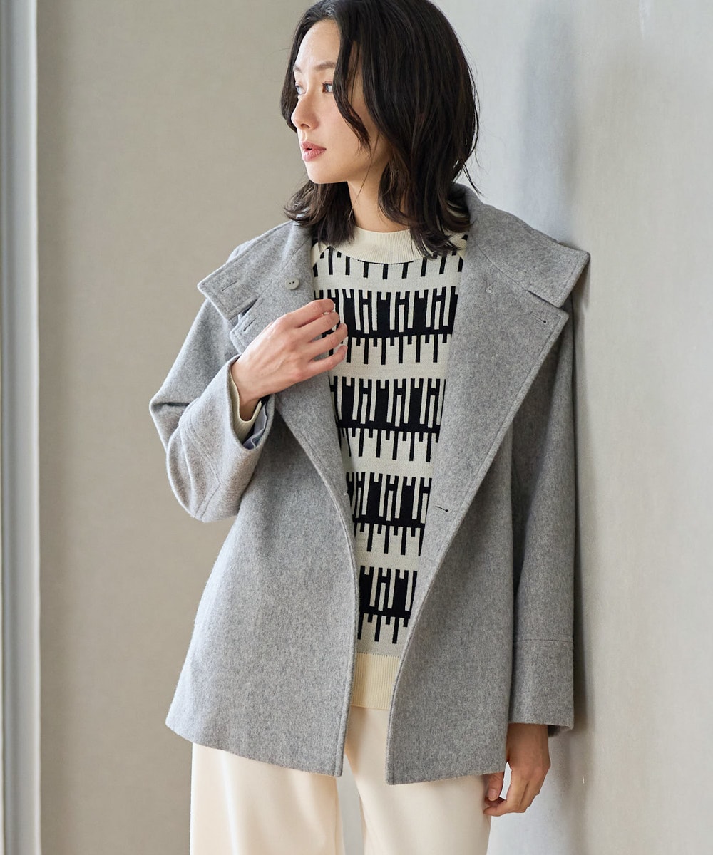 スーパー100ミドルスタンドカラーウールコート