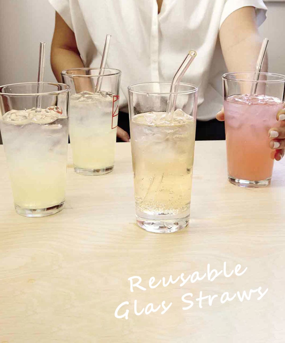 REUSABLE GLASS STRAWS<br>"Clear "
