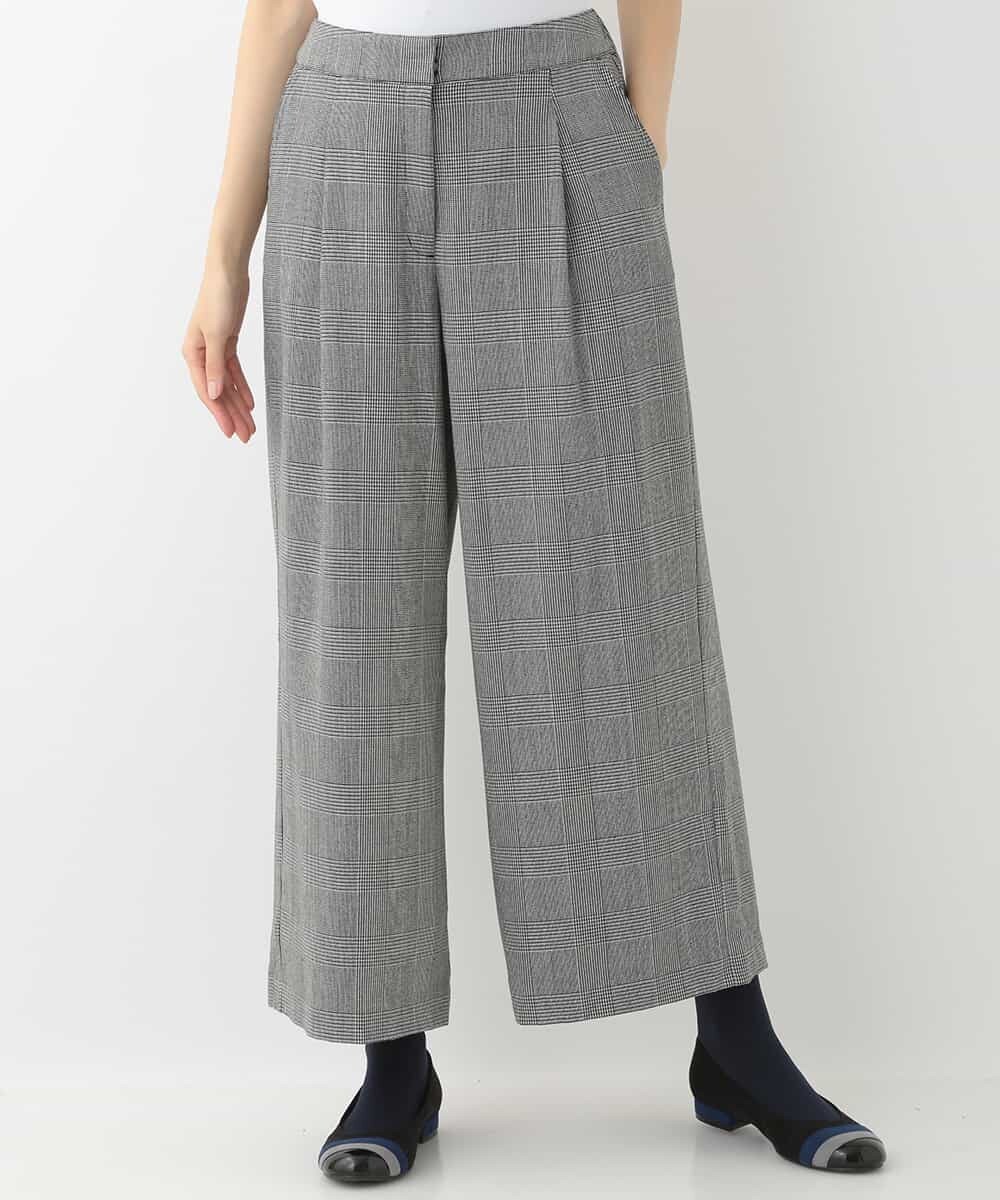 グレンチェックワイドパンツ