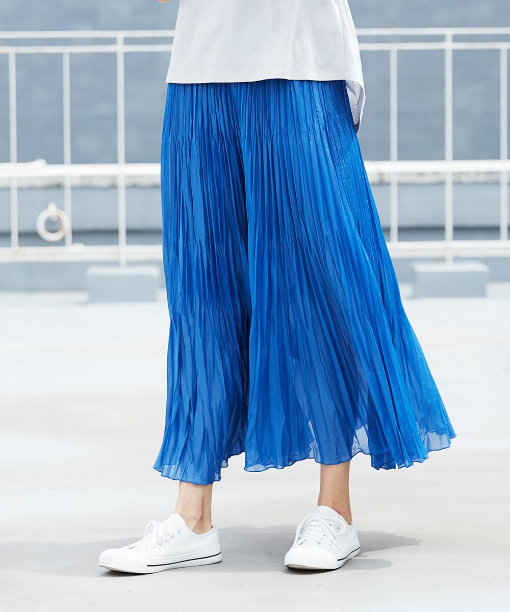 【洗える】チンツ加工プリーツスカート