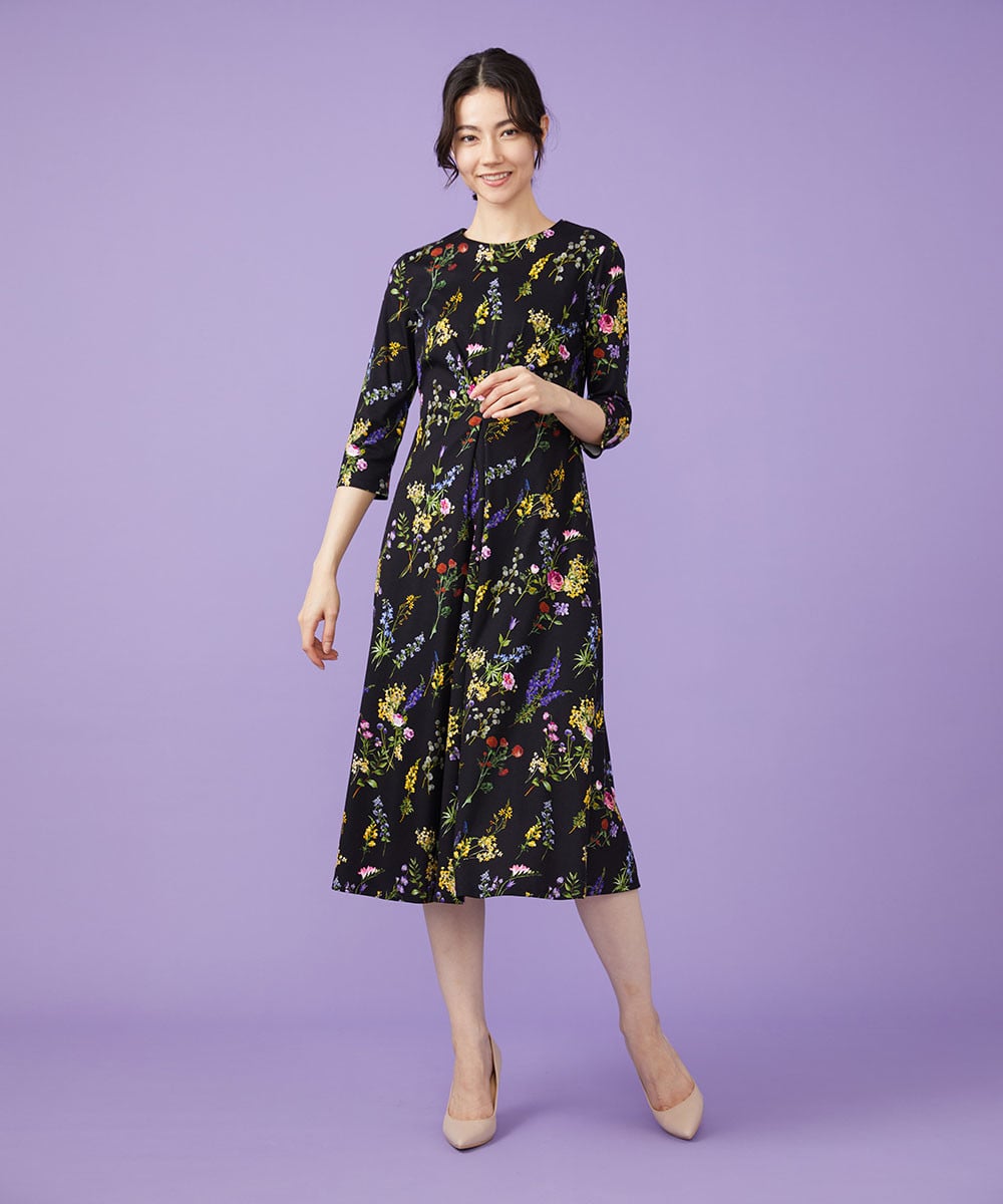 Flower bouquet print dress