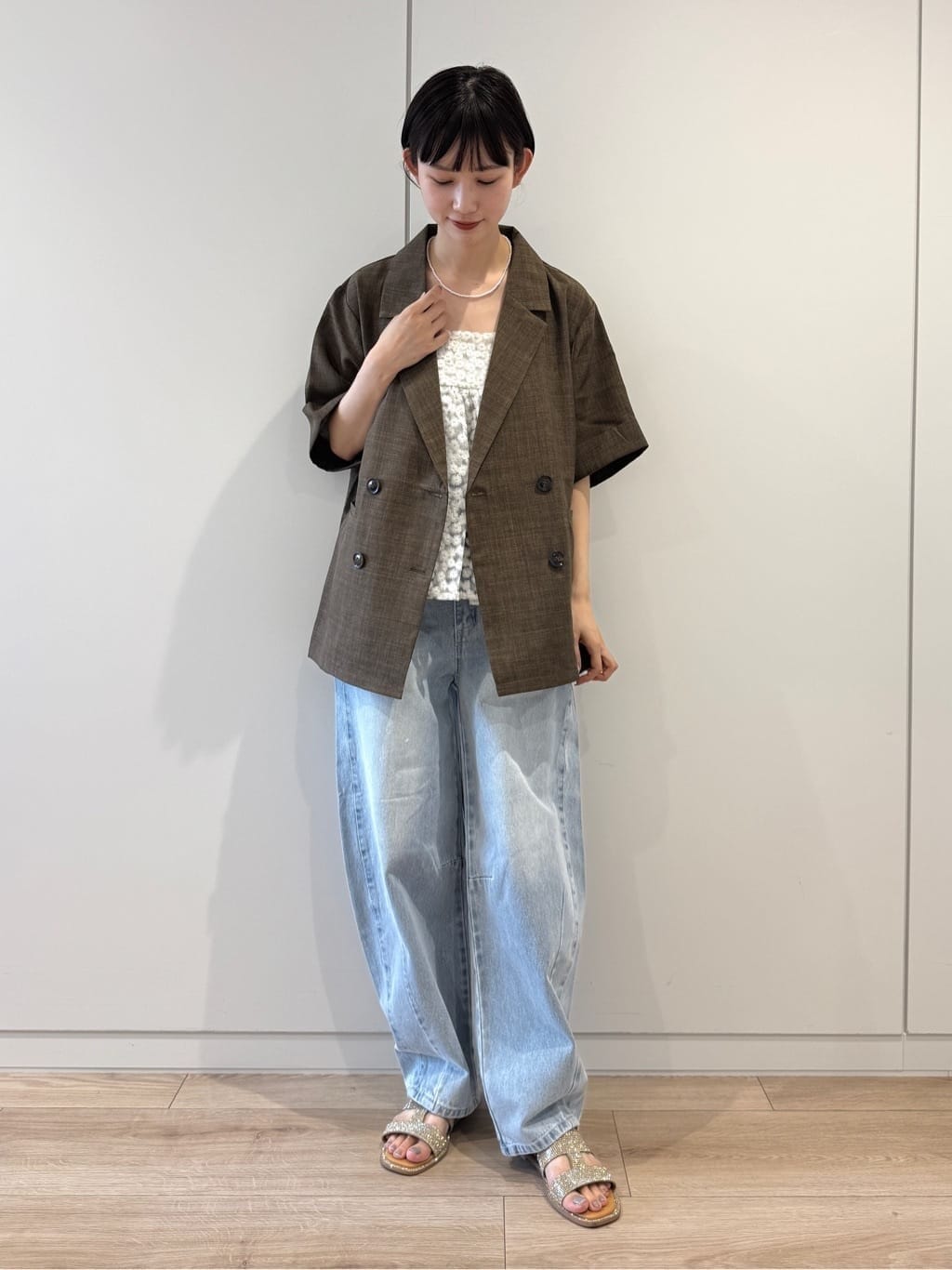 ハーフスリーブ ジャケットを使ったコーディネート