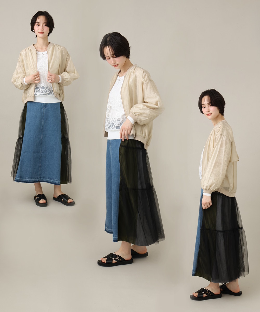 レイヤードチュールドッキングスカート