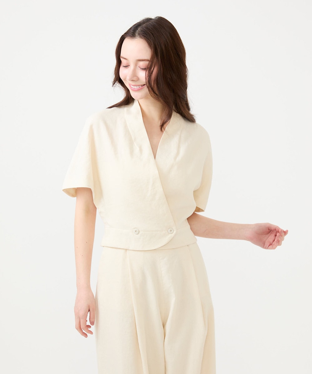 Cape like linen jacket