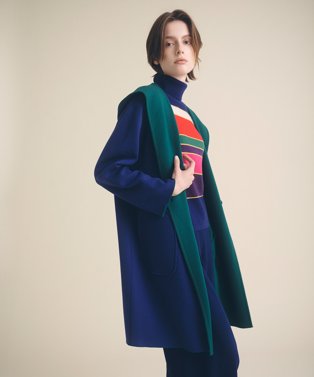 Reversible knit coat