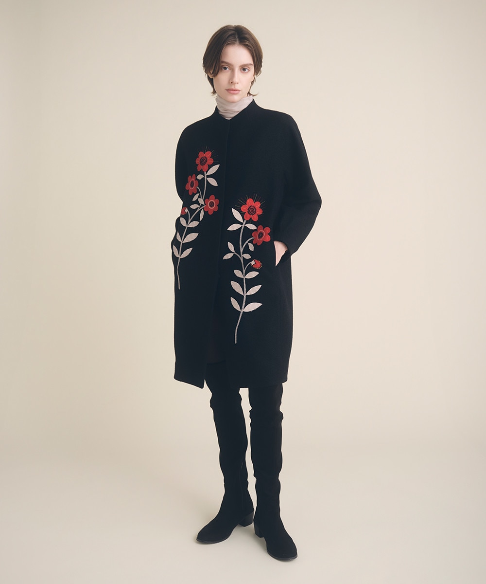 Flower applique coat