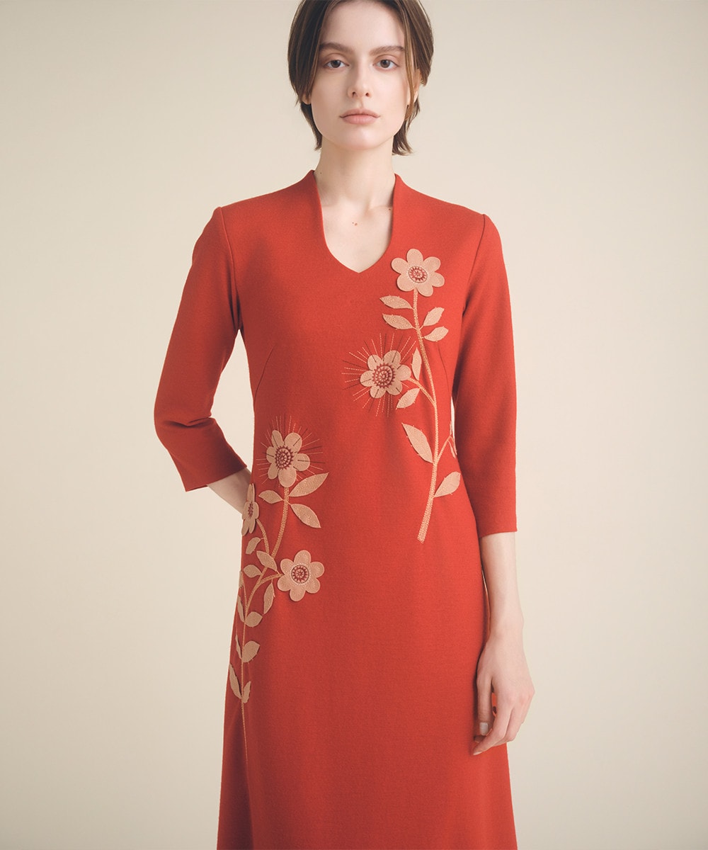 Flower applique dress