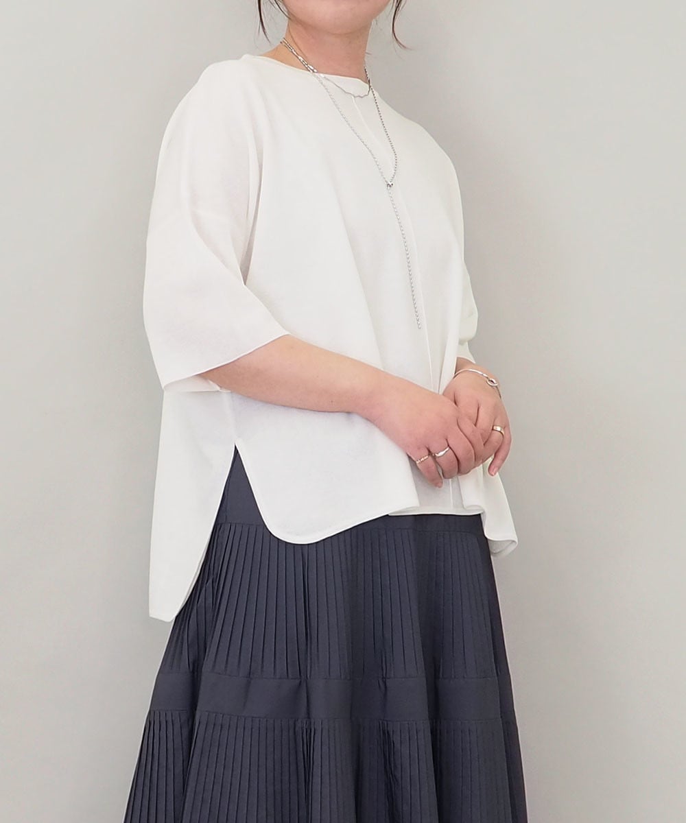 【洗える】さらりスリットプルオーバー