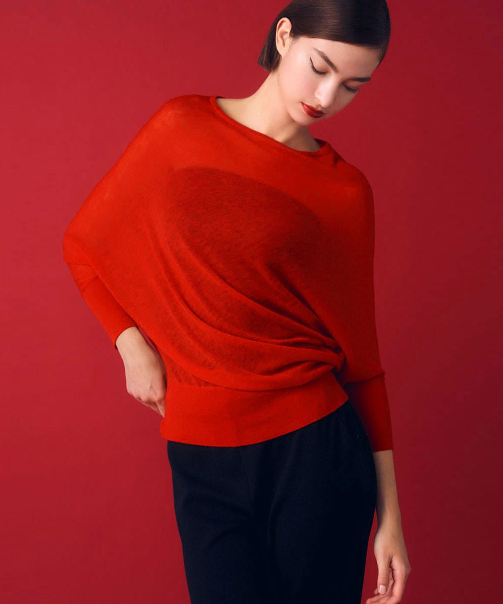 Drape knit pullover
