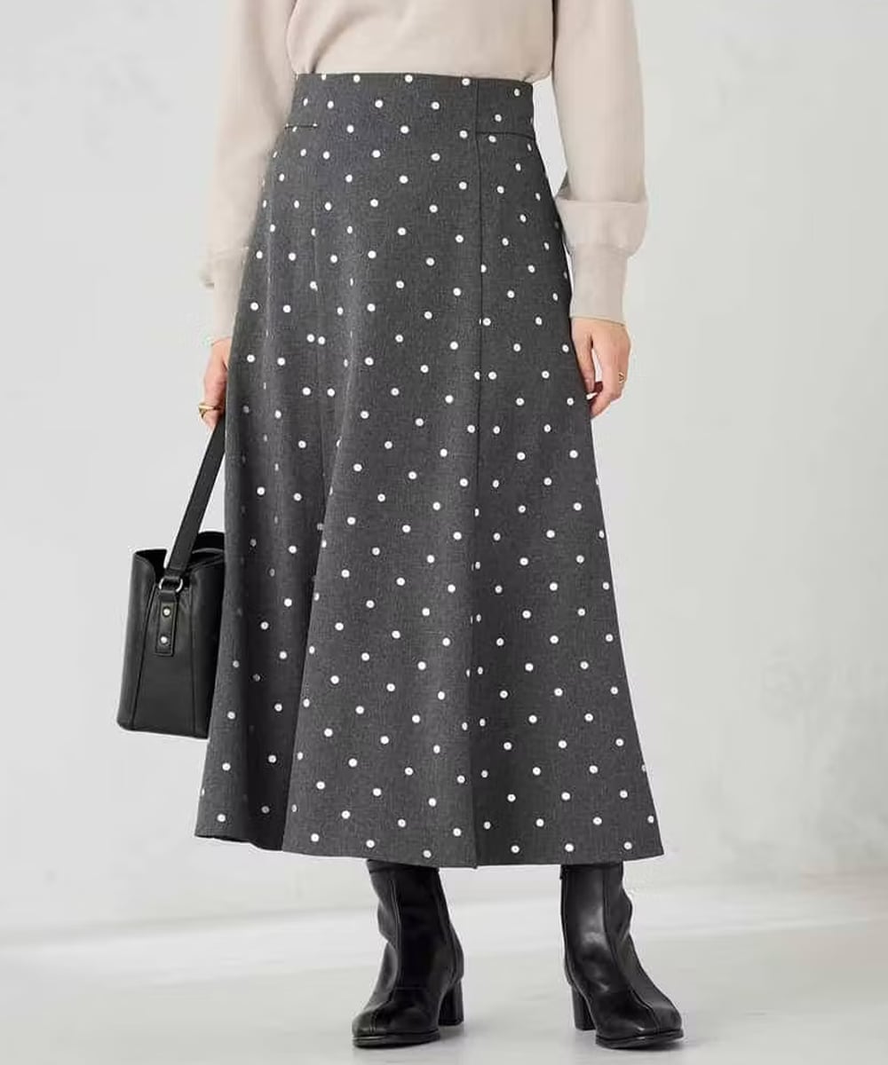 箔ドットフレアスカート
