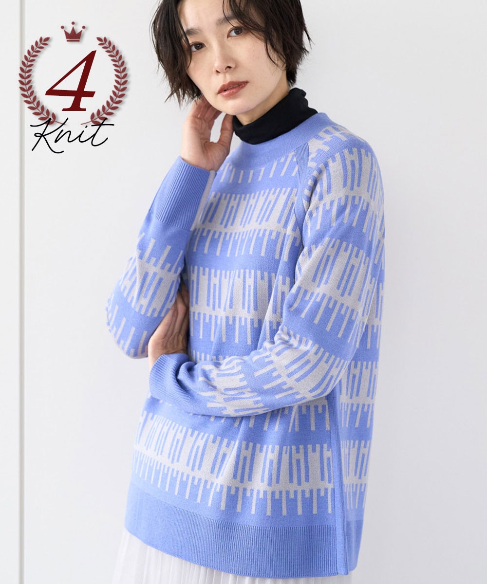 ジオメトリックジャガードウールニット