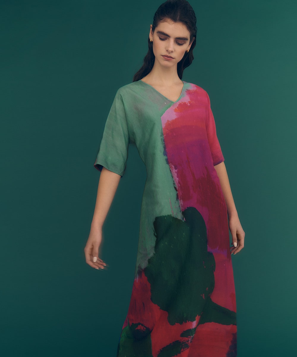 Abstract painting print dress