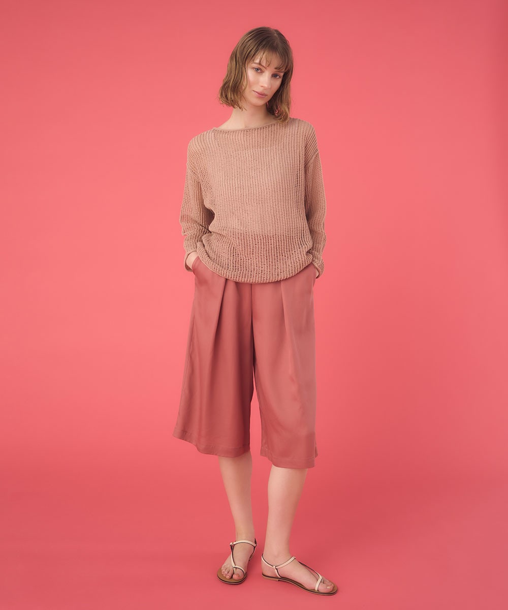 Net knit top x bermuda shorts