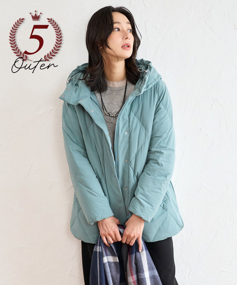 マットストレッチタフタダウンジャケット