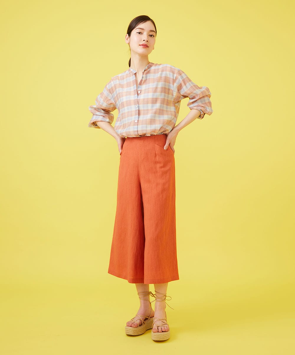 Silk cotton check shirt