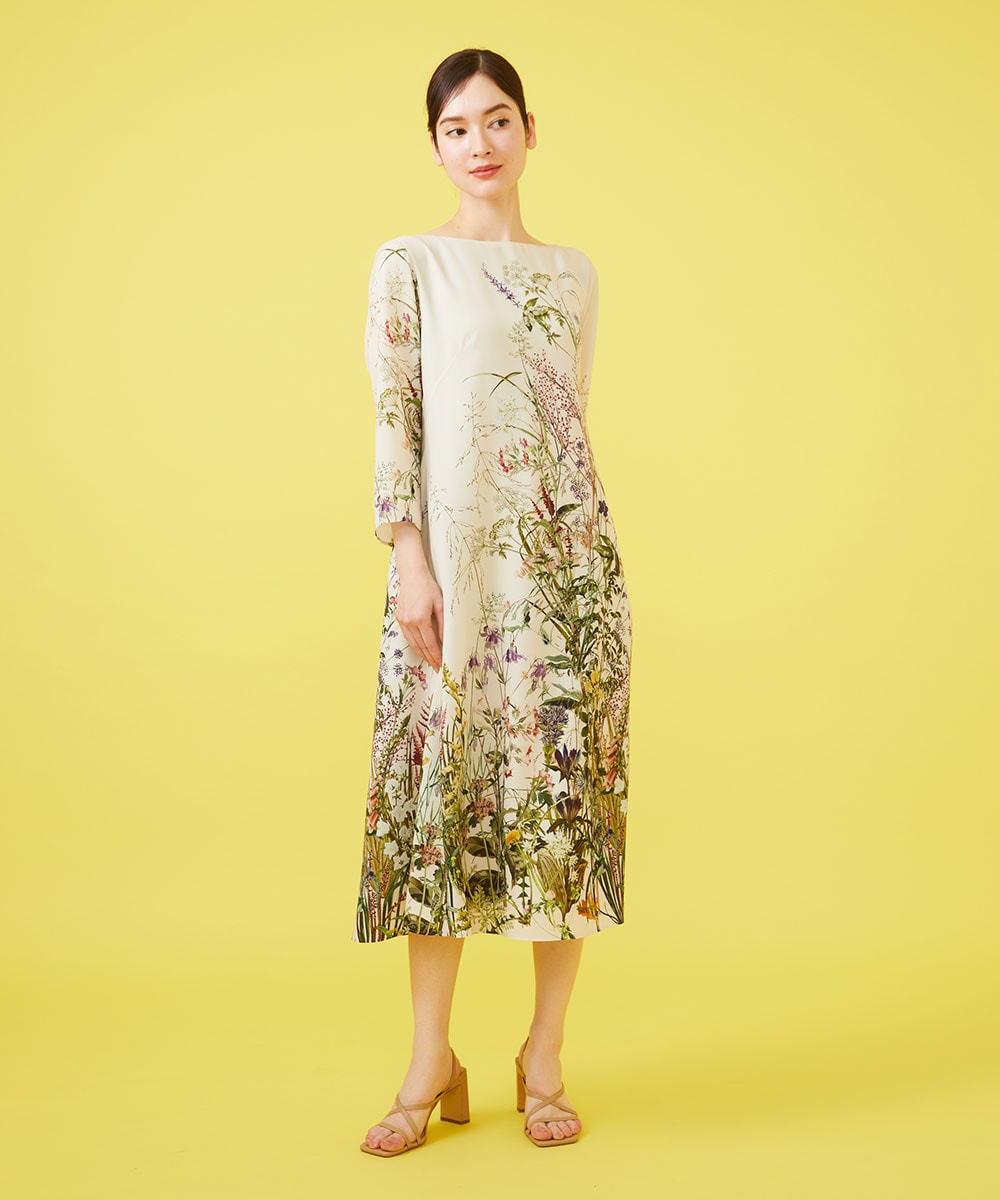 Botanical flower print dress