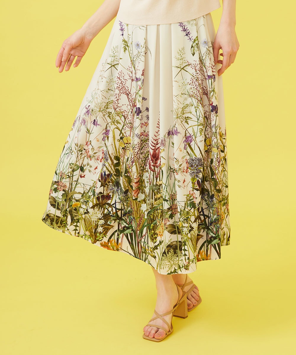 Botanical flower print skirt