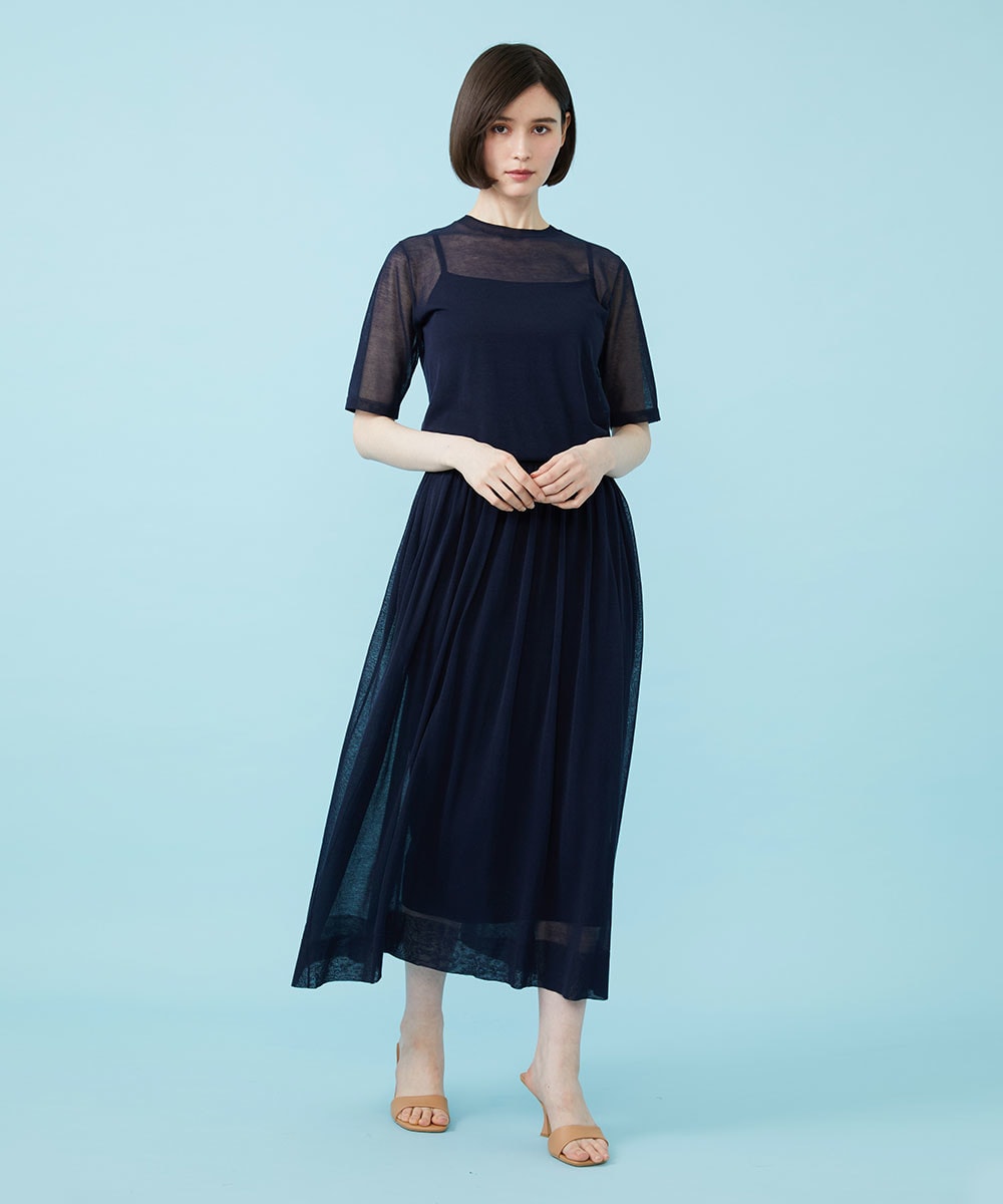レイヤードニットスカート