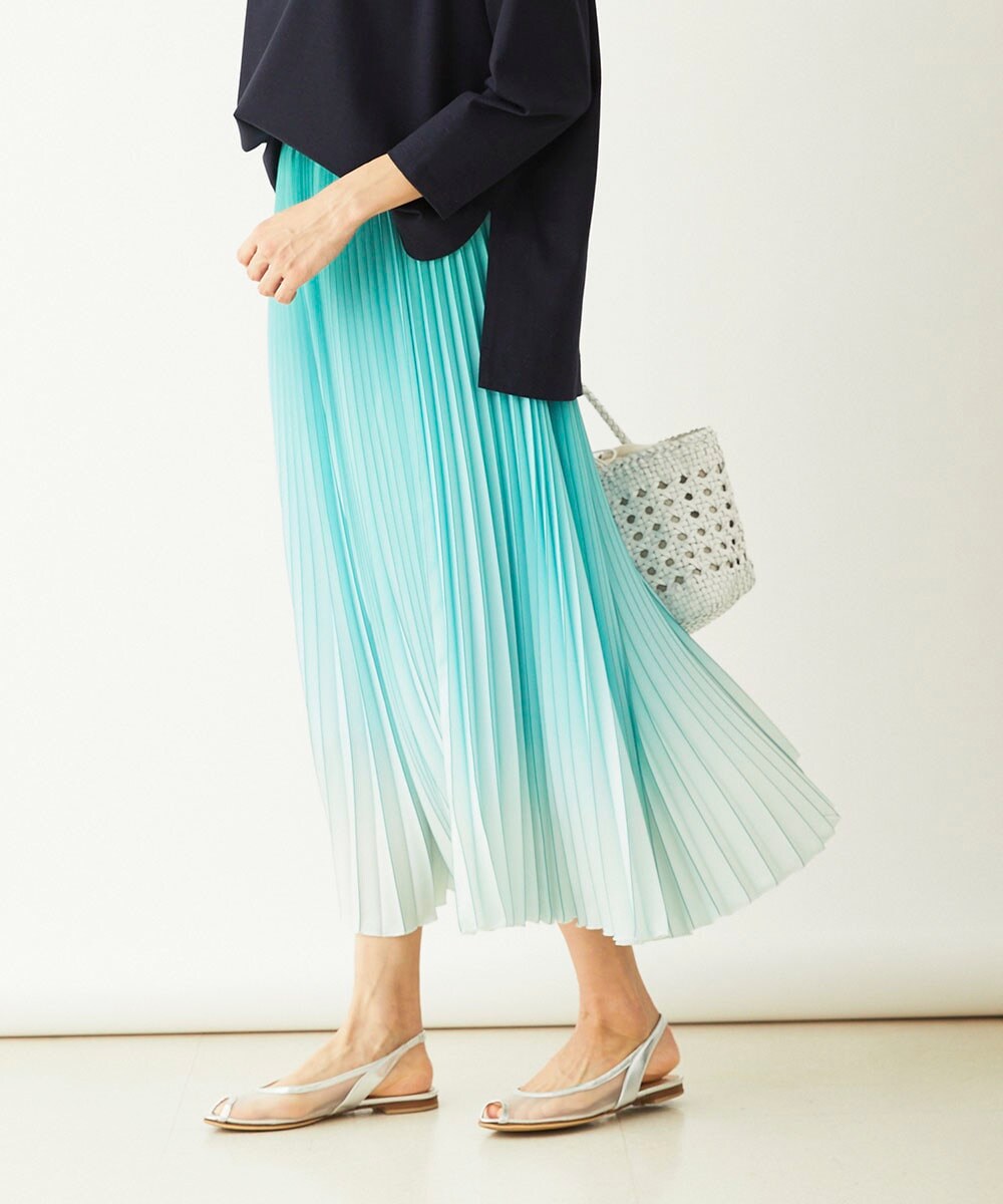 【洗える】グラデーションプリーツスカート