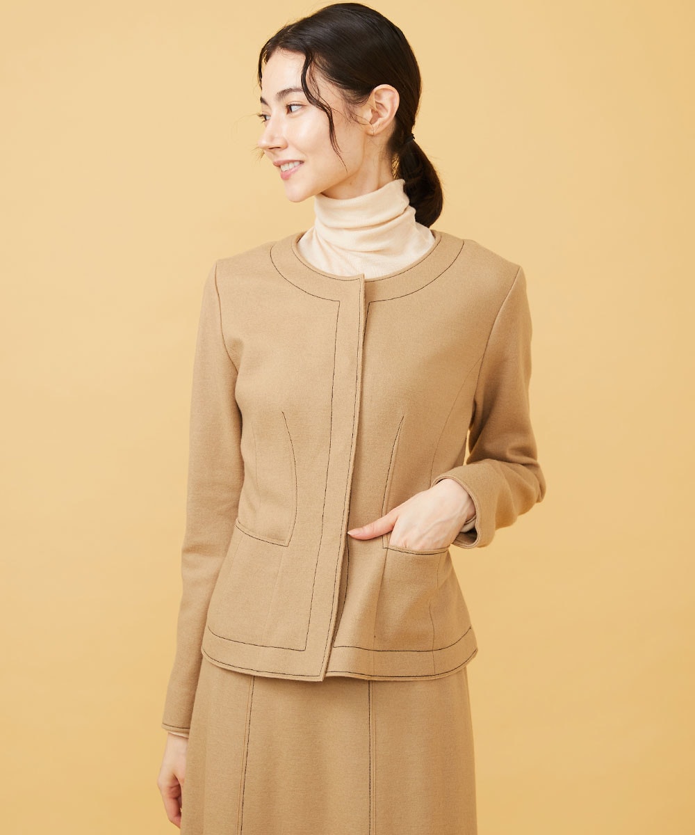 Bi-color stitch jersey jacket