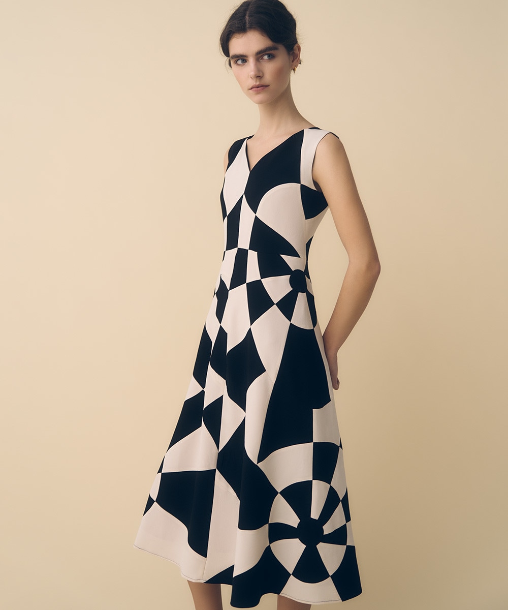 Geometric patchwork dress