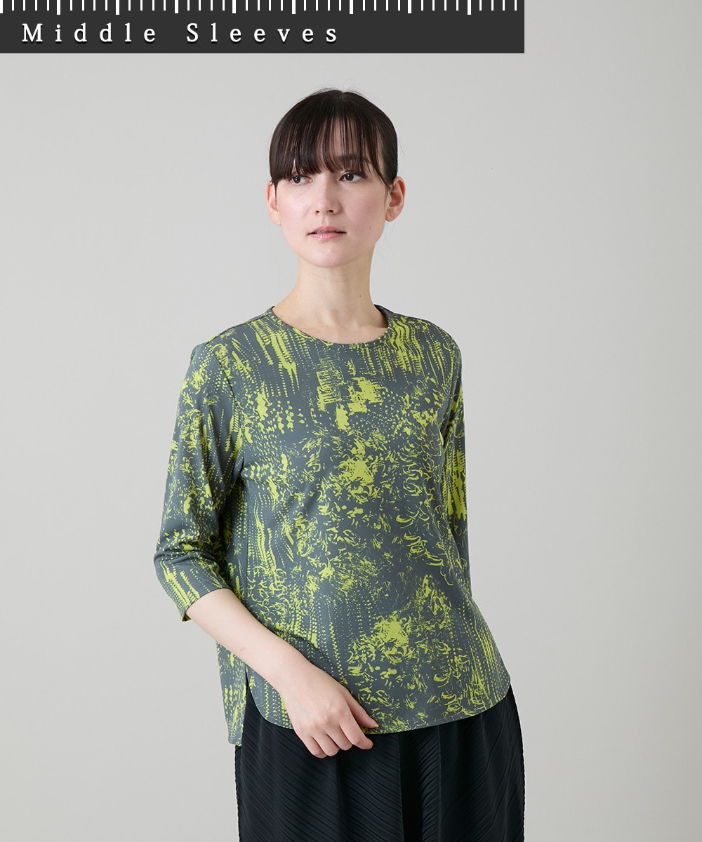 インクペインティングカットソー/日本製/洗える