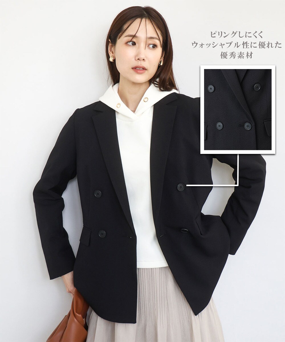 ダブルブレストジャケット/洗える