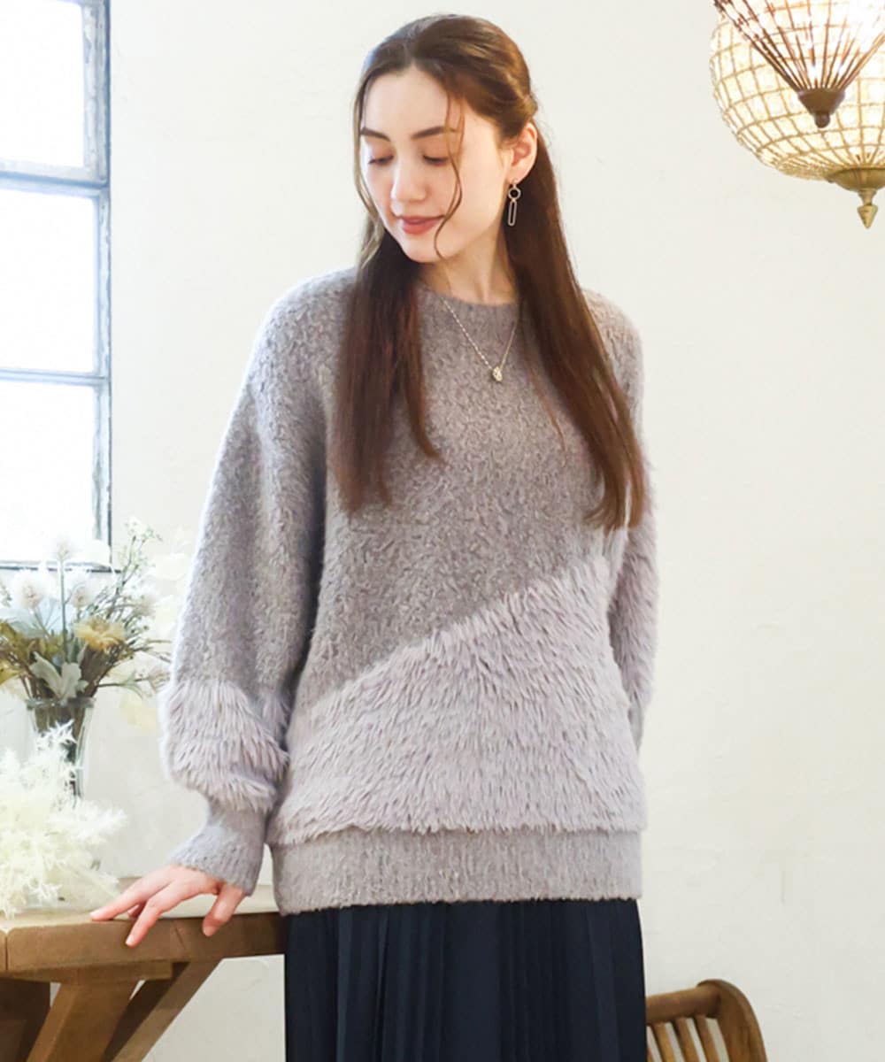 ブークレーシャギーニット