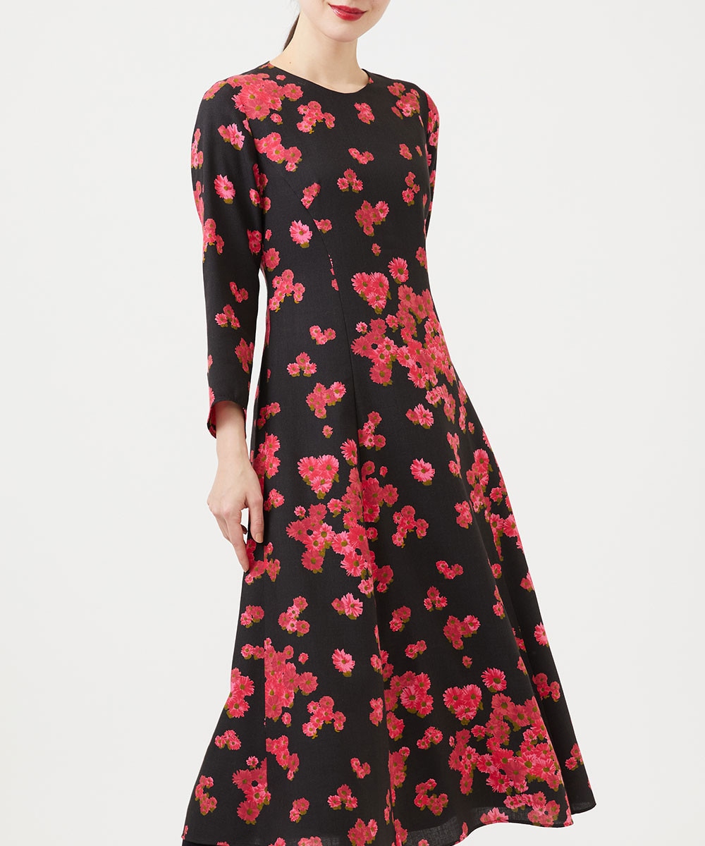 Pink Marguerite flower print dress