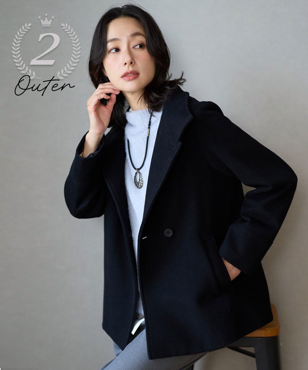 スーパー100ミドルスタンドカラーウールコート