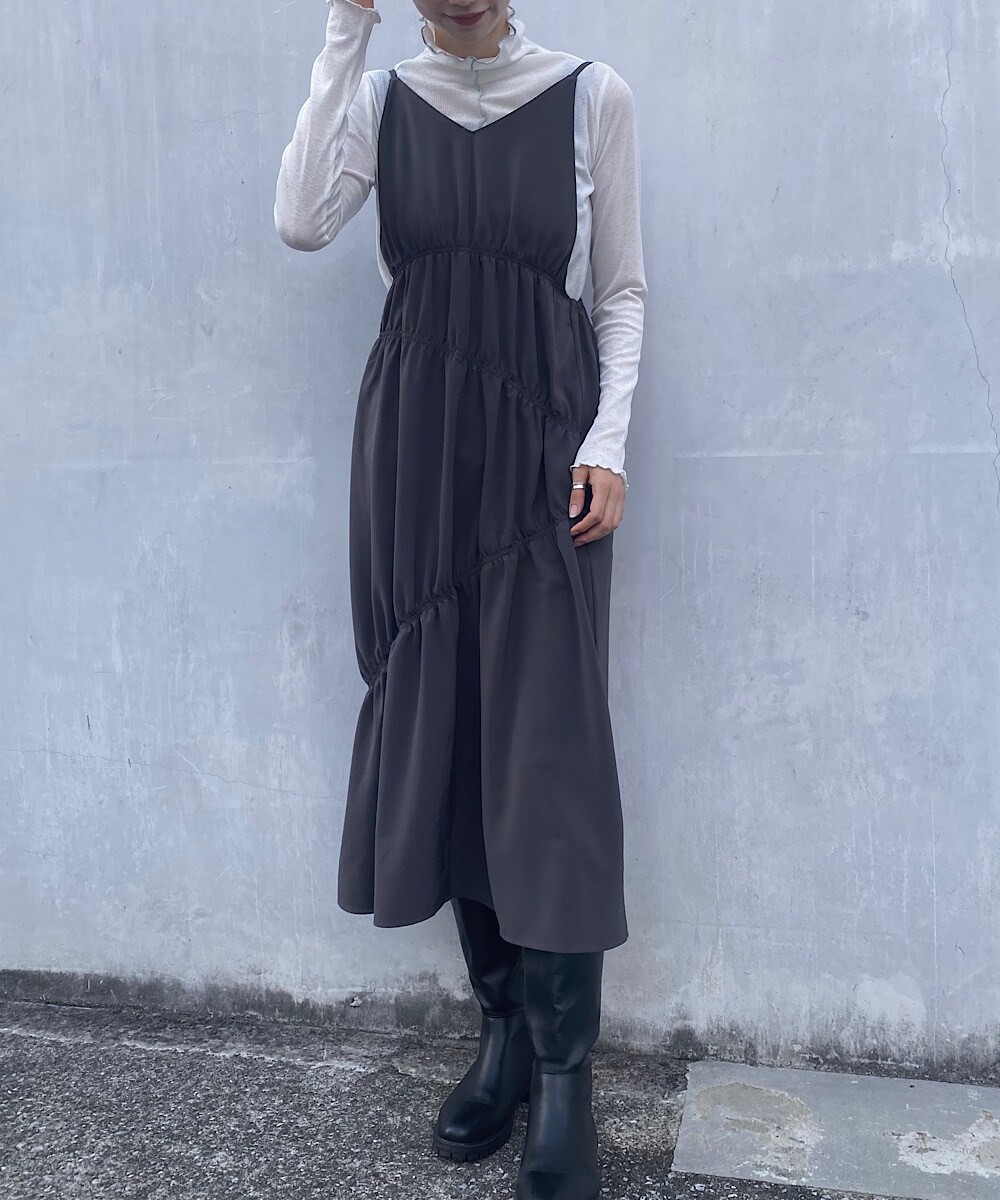 ギャザーシルエットリメイクワンピース
