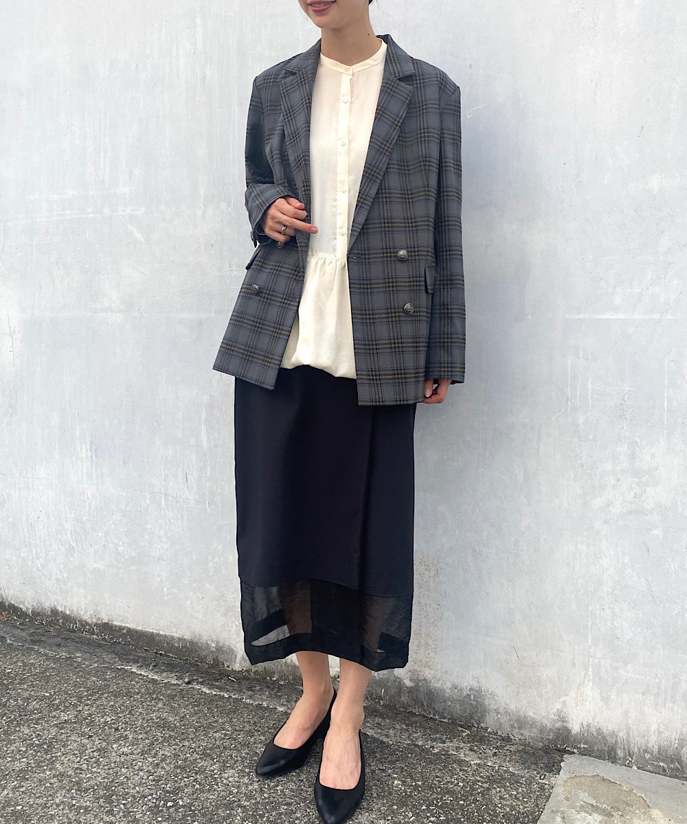 メタルボタンパーツリメイク先染めチェックジャケット