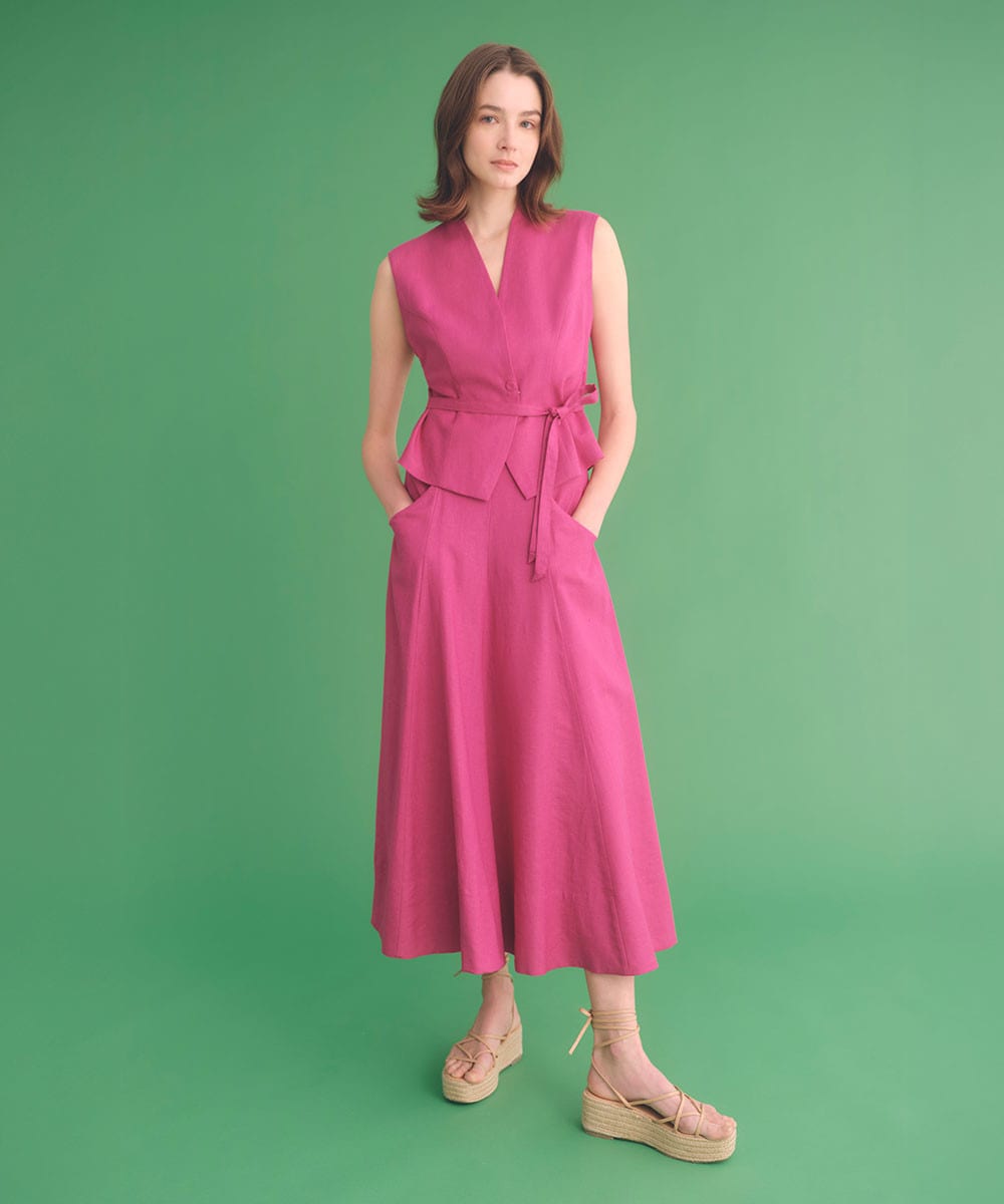 リネンスカートスーツ