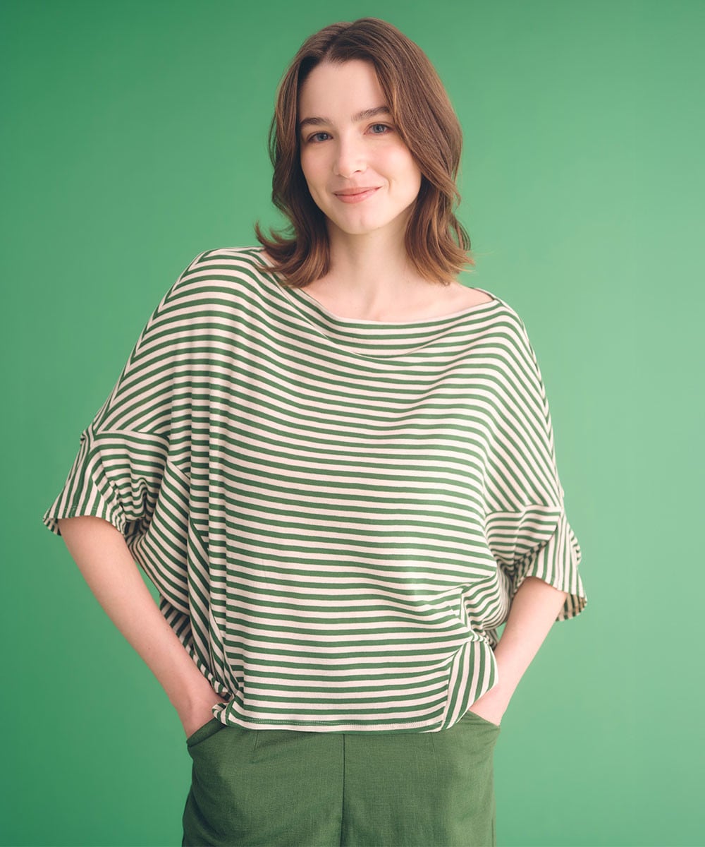 ボーダードルマンスリーブトップ