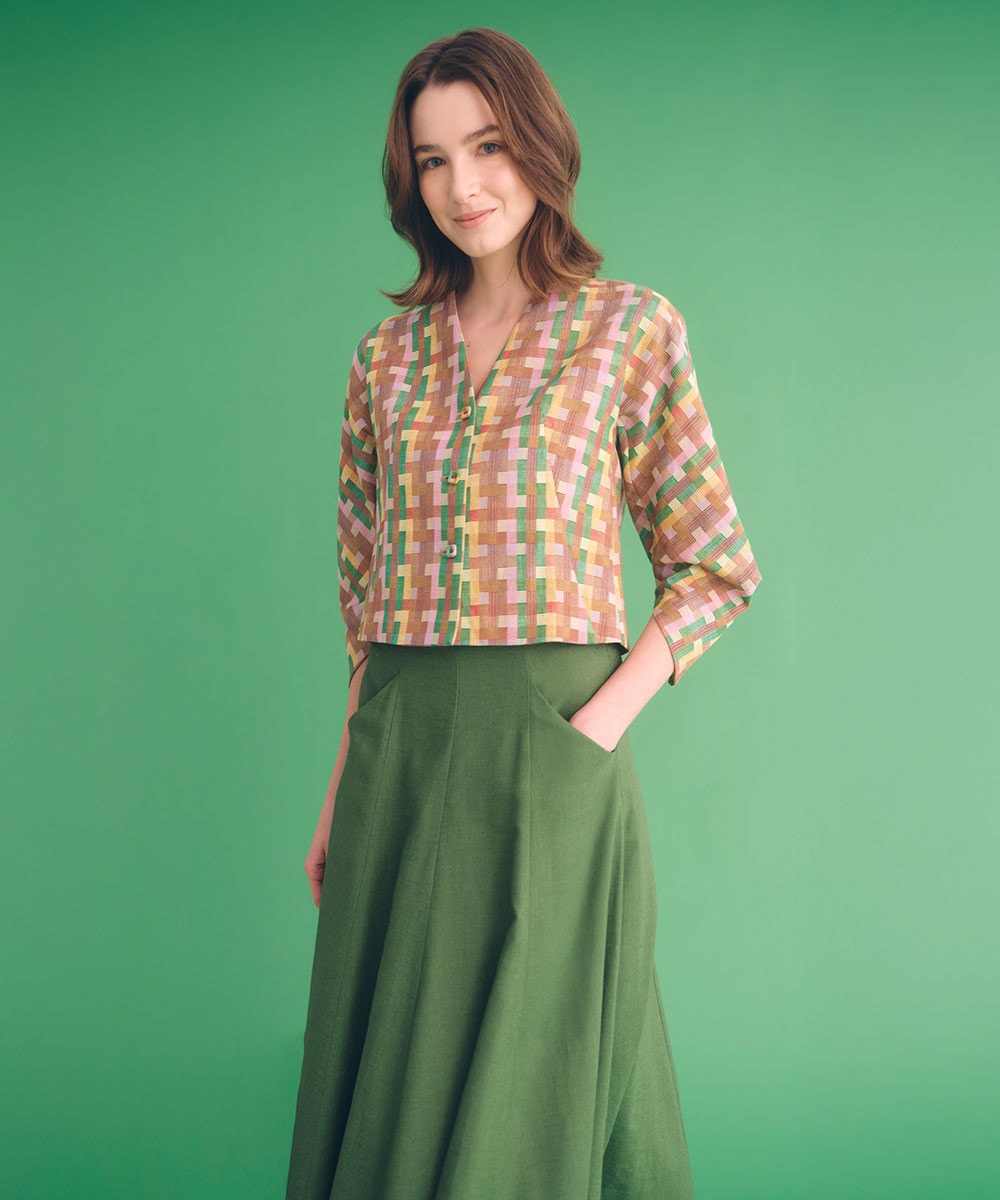 チェックジャカードジャケット