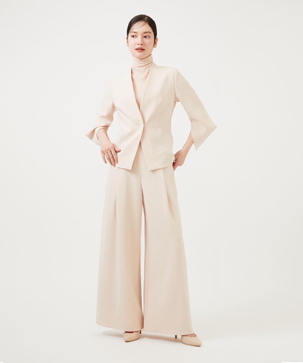 Front tuck wide pants