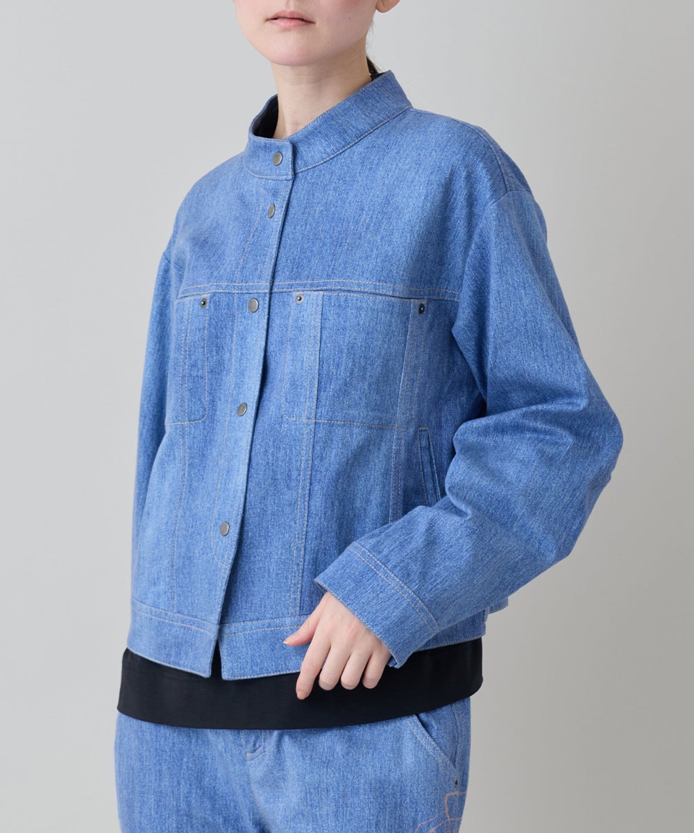 メッセージプリントデニムジャケット