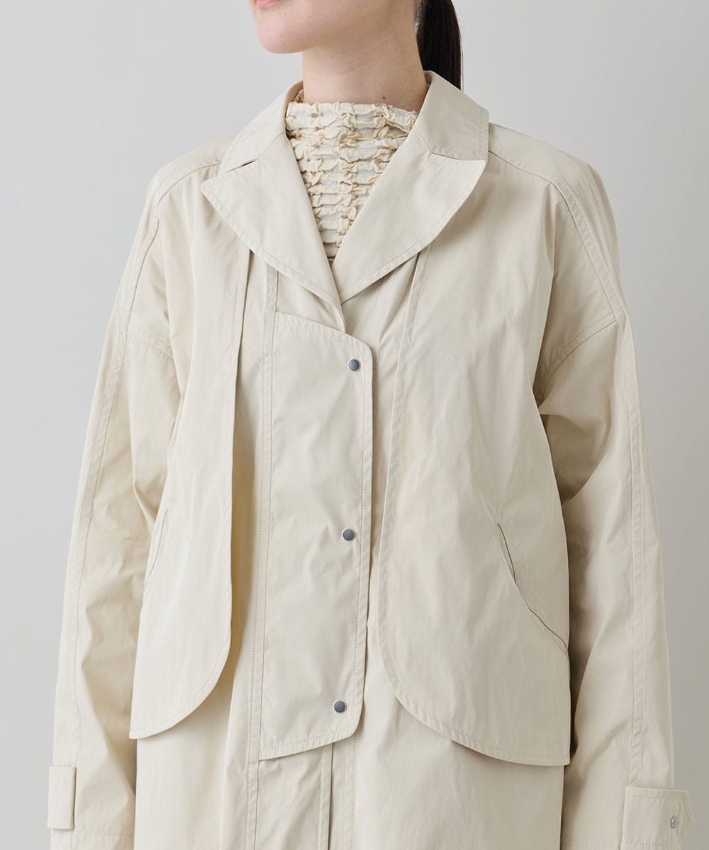メモリータフタレイヤードデザインコート