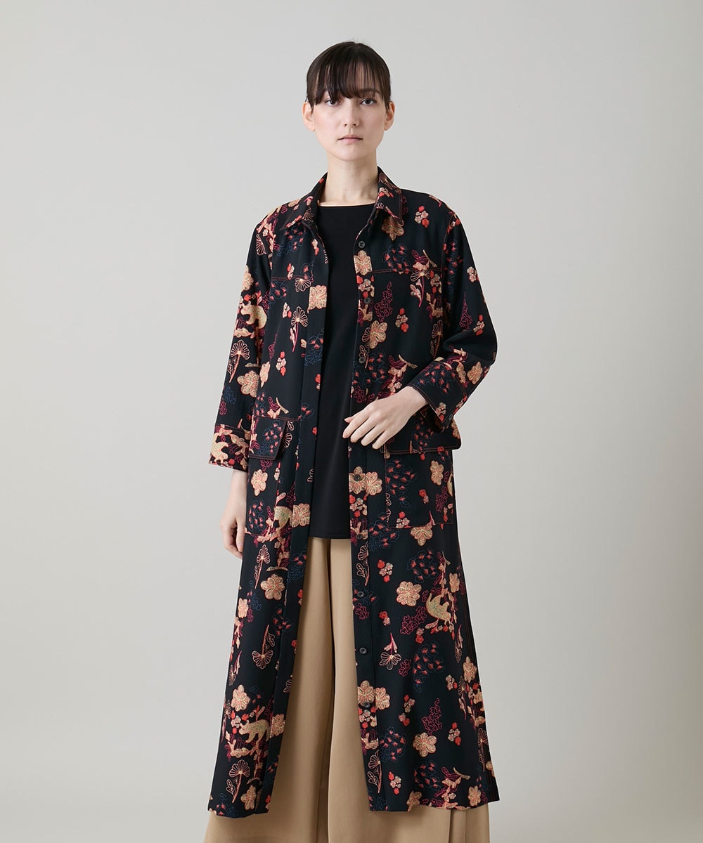 オリエンタルアニマルプリントワンピース /日本製/洗える