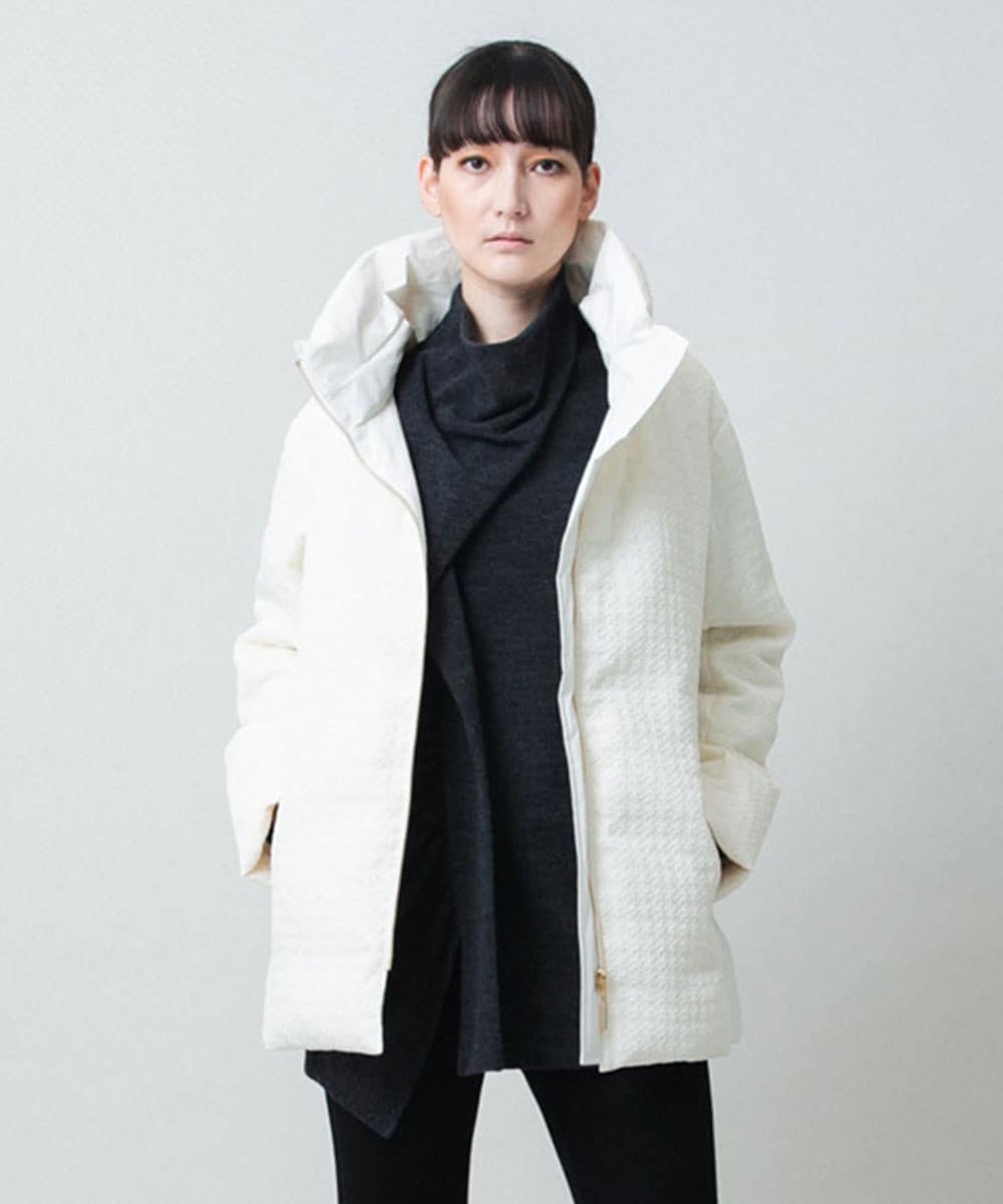 千鳥柄ジャガードダウンジャケット