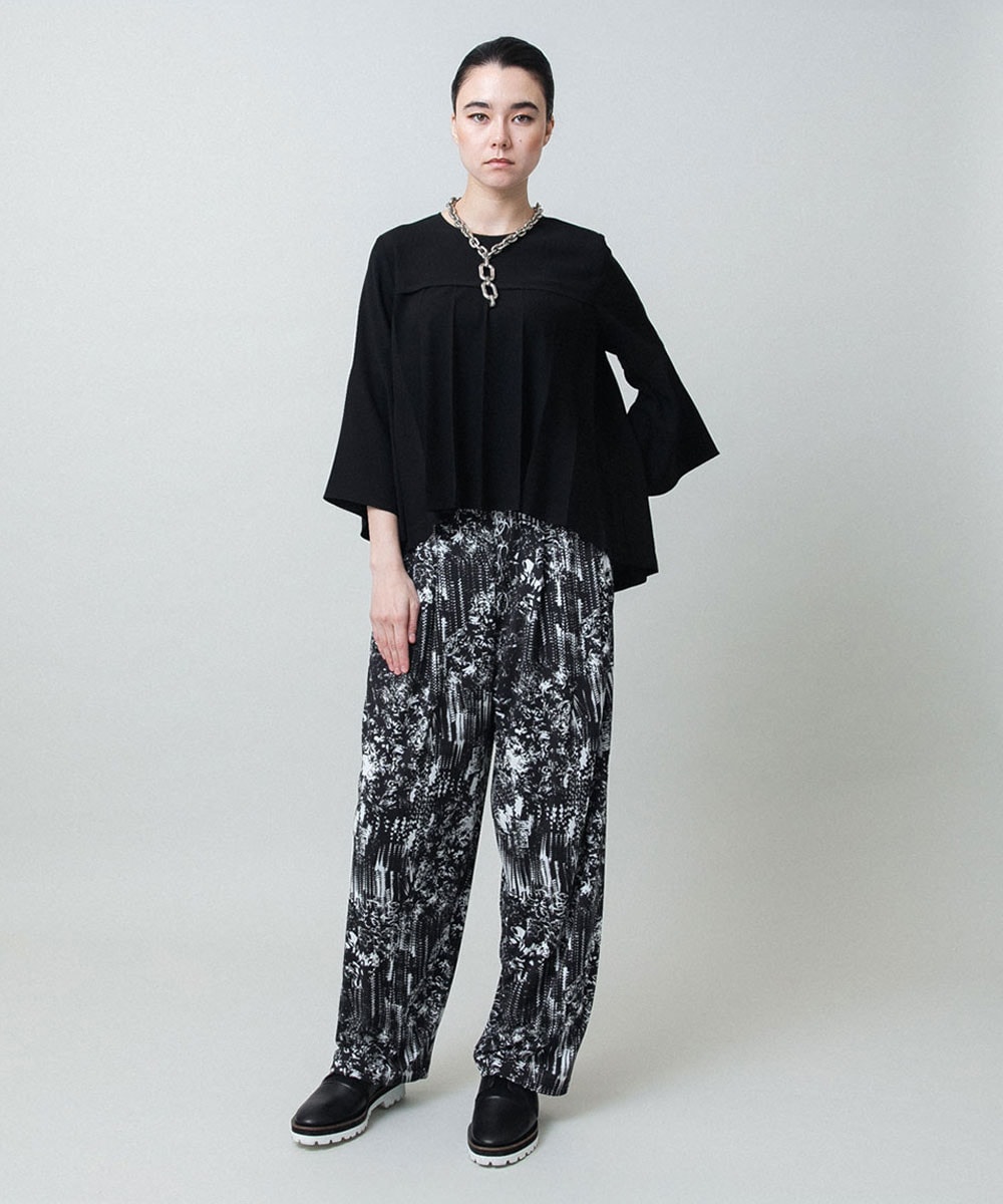 【ブラック：WEB/京王百貨店新宿店限定カラー】インクペインティングイージーパンツ/日本製/洗える