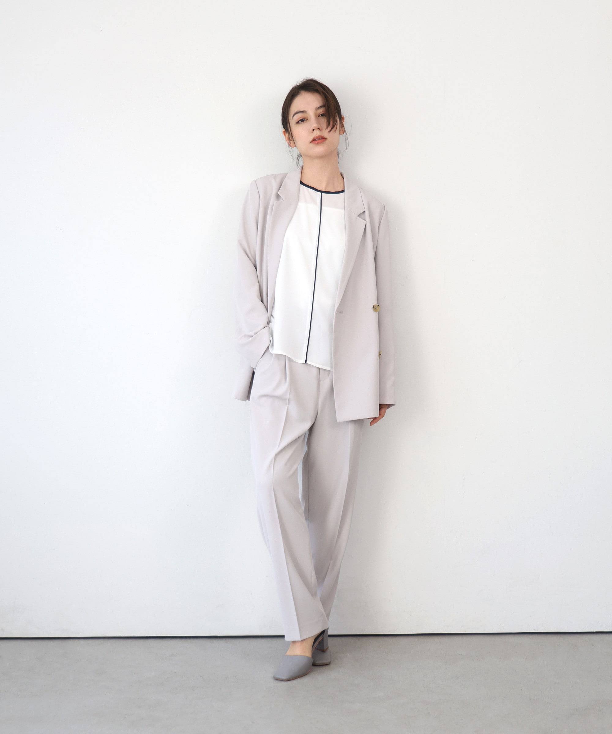 【セットアップ対応】【洗える】フルダルダブルジャケット