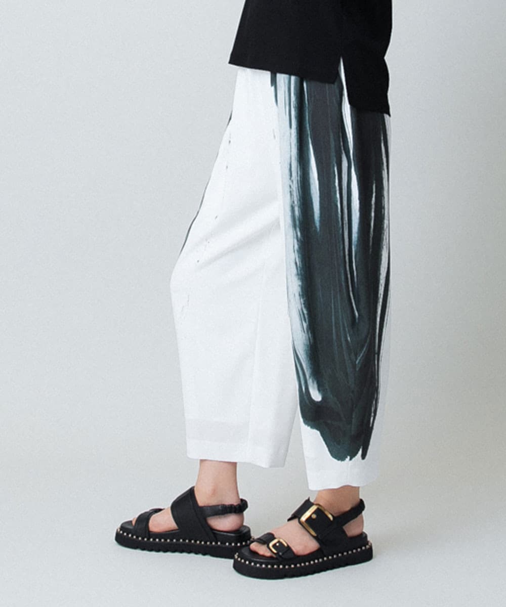 墨絵プリントコクーンパンツ /日本製/洗える